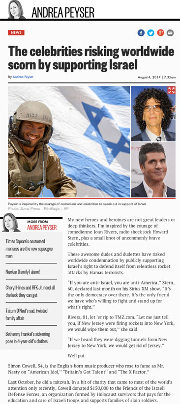 The celebrities risking worldwide scorn by supporting Israel