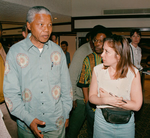 Andrea Peyser with Nelson Mandela