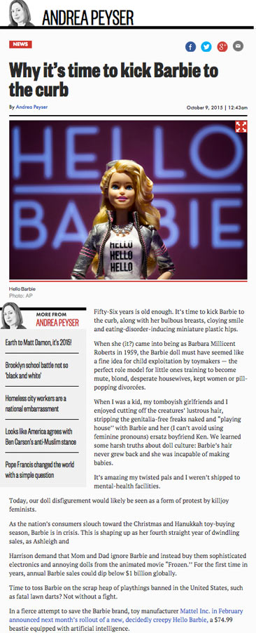 Why it's time to kick Barbie to the curb