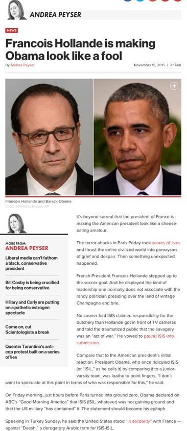 Francois Hollande is making Obama look like a fool